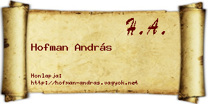 Hofman András névjegykártya